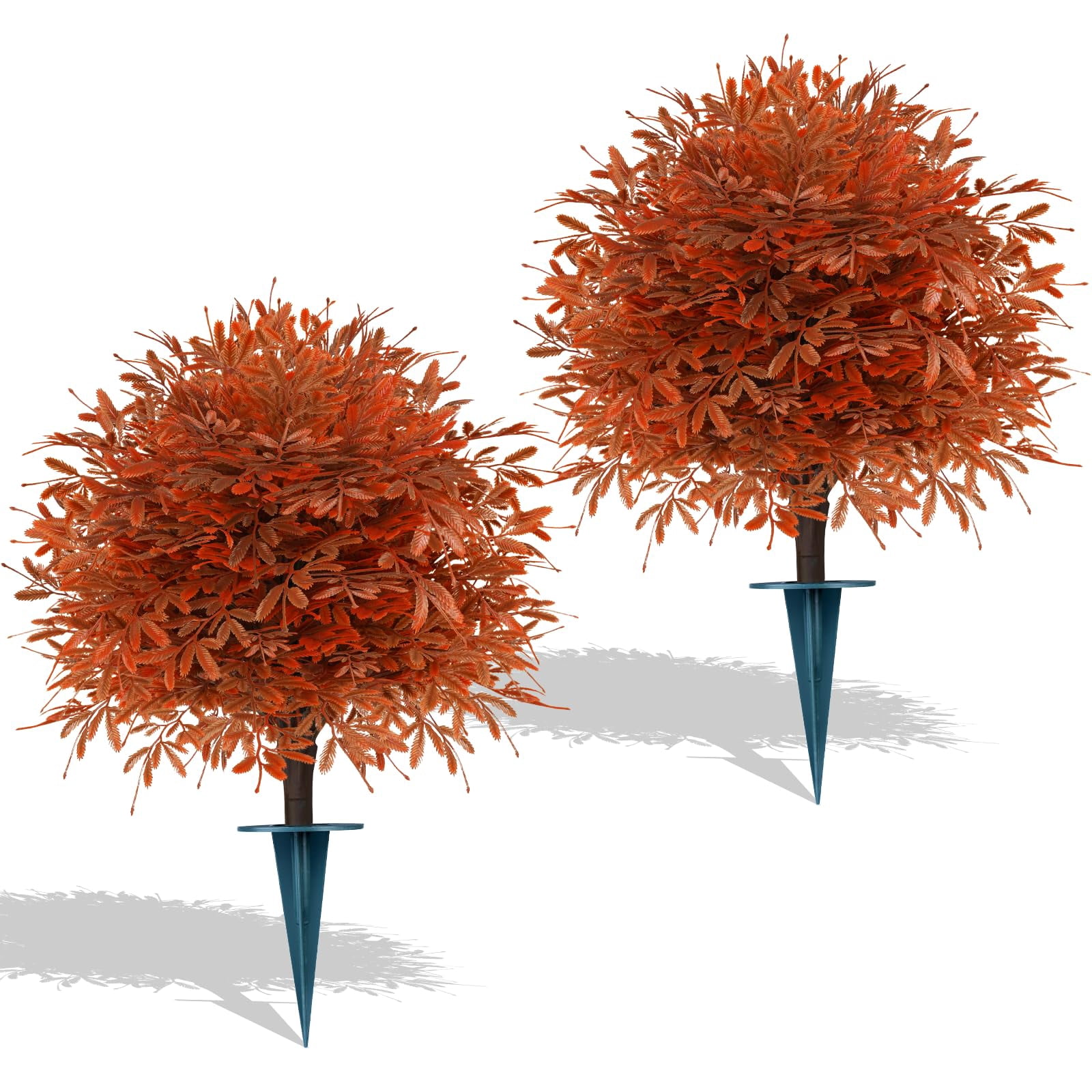 Artificial Topiary Ball Trees with Ground Spike, UV Resistant Faux ...