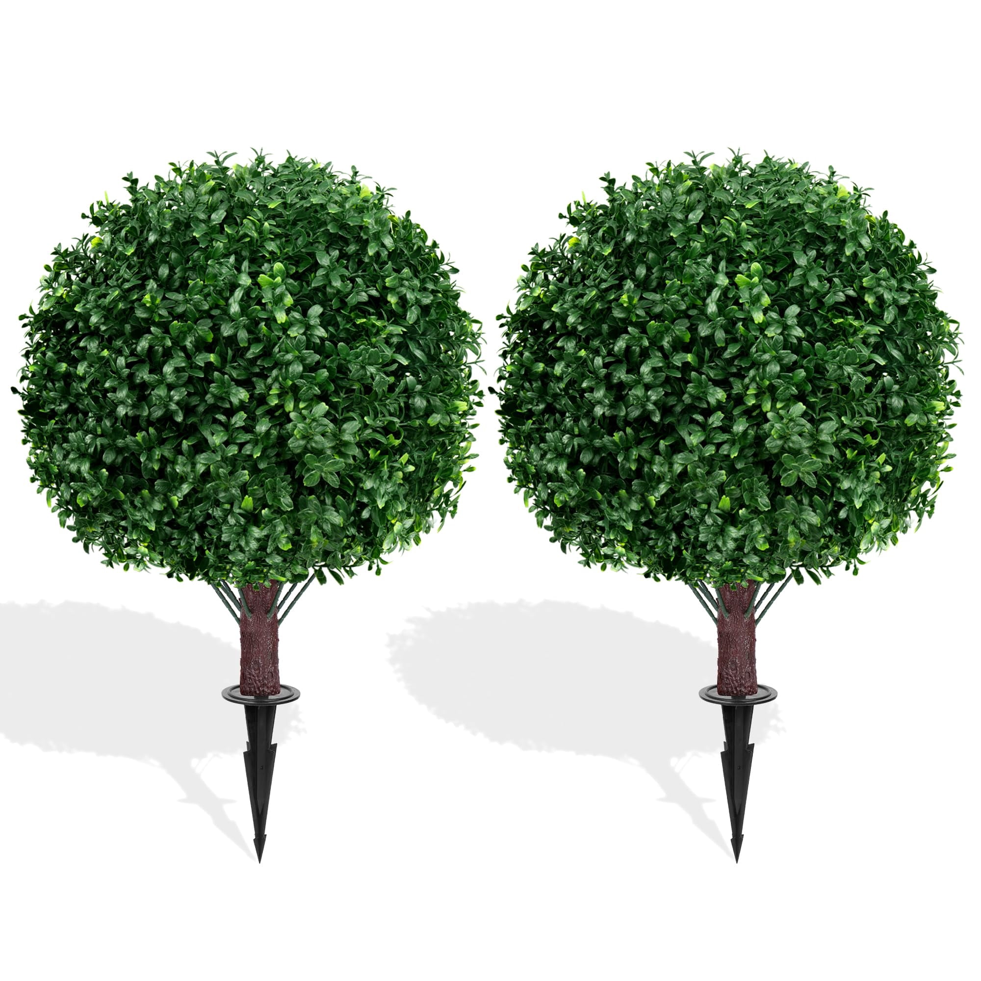 Artificial Topiary Ball Trees with Ground Spike, UV Resistant Faux ...