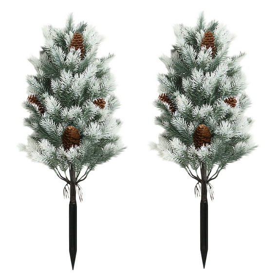Artificial Topiary Cedar Trees Set of 2 Lifelike Pruned Cypress with Planters Artificial Bushes Cypress for Home Front Door Offices