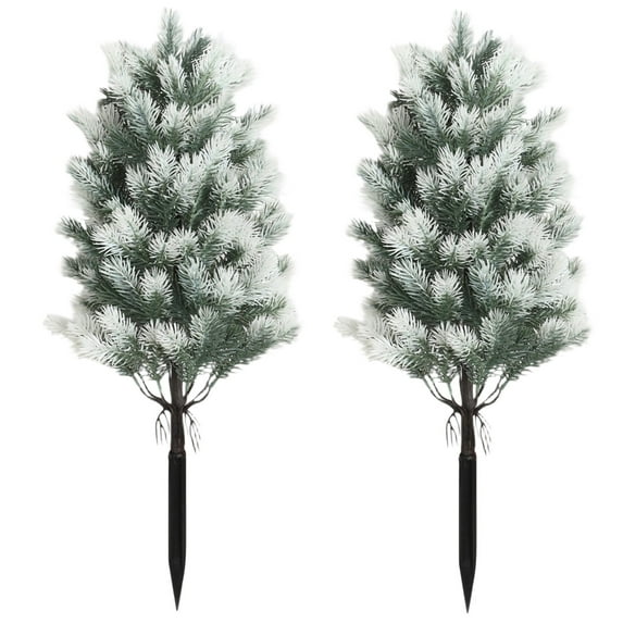 Artificial Topiary Cedar Trees Set of 2 Lifelike Pruned Cypress with Planters Artificial Bushes Cypress for Home Front Door Offices