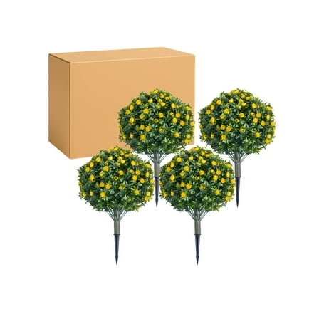 Artificial Topiary Flower Ball Trees with Ground Spike