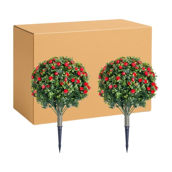 Artificial Topiary Flower Ball Trees with Ground Spike
