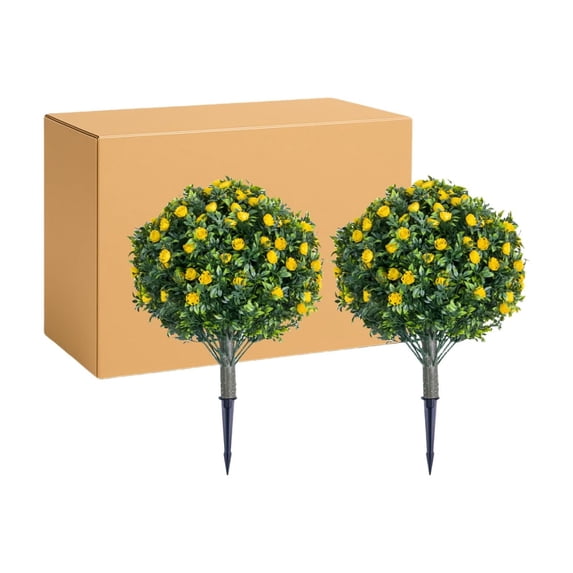 Artificial Topiary Flower Ball Trees with Ground Spike