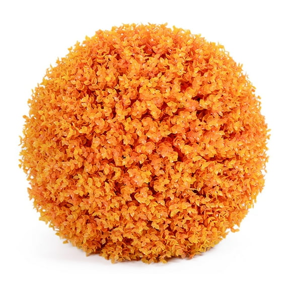 Artificial Topiary Trees Ball Shaped Indoor/Outdoor Faux Plants Ball Decorations - Orange 18 inch