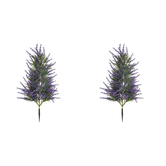 Artificial Topiary Trees with Ground Spike for Outdoor 22 Inch Lavender Shrubs UV Resistant Realistic Bushes Artificial Outdoor for Home Garden Yard Porch Front Door Decor