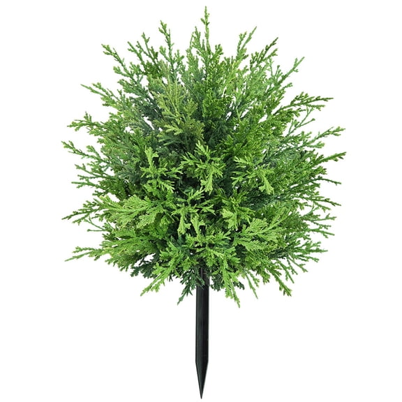Artificial Topiary Trees for Outdoors, 22.04" UV Resistant Artificial Cedar Tree with Ground Spike, Faux Pine Shrubs Plants Realistic Bushes Cypress for Home Front Door Front Porch Decorations
