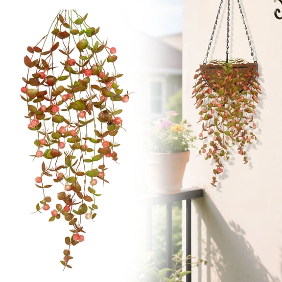 Artificial Trailing Plant Vines Faux Berry Hanging Plants Greenery Wall Decor for Wall Ceiling Balcony Indoor Outdoor Farmhouse Wedding Backdrop 38.18 Inch (1Pcs)