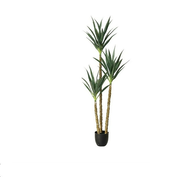 Artificial Tree,5.3Ft Faux Agave Plant with 3 Heads in Plastic Pot,Fake Tree for Home Decor Indoor or Outdoor Office Decoration Housewarming