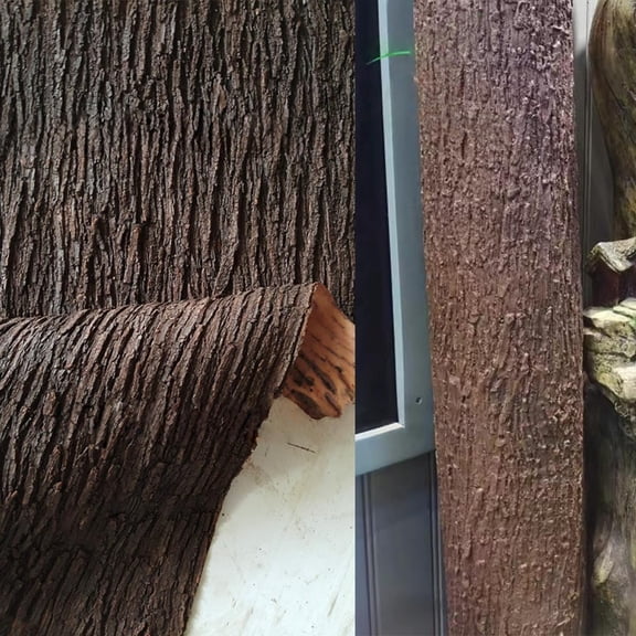 Artificial Tree Bark 39.4" x 11.81" Fake Ideal for Home Pillars Pipes Decor Cuttable Realistic Texture Simulation fit Columns Walls Floors Decoration (11.81 inch)