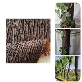 Artificial Tree Bark,QZS Portable Fake Bark for Pillars Pipes Decor, Cuttable Simulation Tree Decor for Columns,Walls,Floors,Tree Decoration,39.4x11.8"