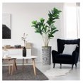 Artificial Tree in Contemporary Geometric Pattern Planter, Fake Ficus