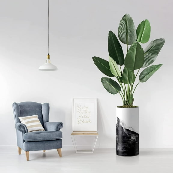 Artificial Tree in Contemporary Planter, Fake Bird of Paradise Silk Tree for Indoor and Outdoor Home Decoration - 67" Overall Tall (Plant Pot Plus Tree)