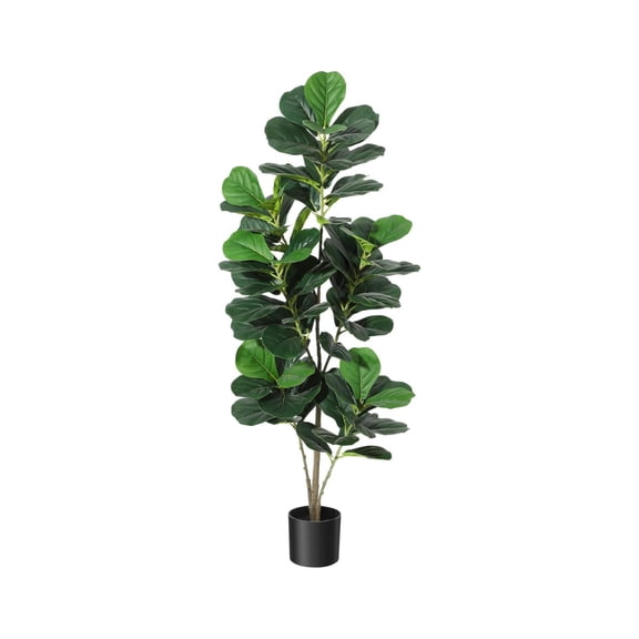 Artificial Tree,Faux Fiddle Leaf Fig Tree,4/5/6ft Tall Ficus Tree Artificial for Home Decor,Fake Lyrata Fig Plants Green Tree with Pot for Indoor Outdoor Home Office Living Room Bathroom Decor