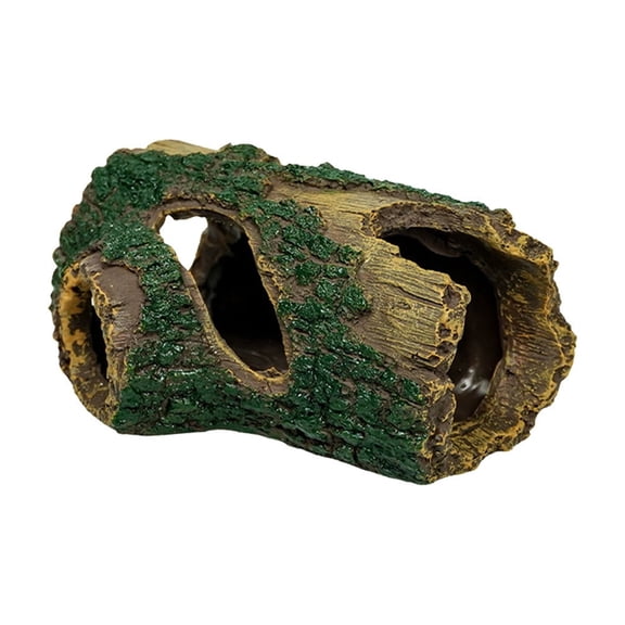 Artificial Tree House Cave for Reptiles - Green Plastic Basking Terrace and Hideout for Turtles and Lizards