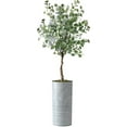 thumbnail image 1 of Artificial Tree in Modern Geometric Pattern Planter, Fake Eucalyptus Silk Tree for Indoor and Outdoor Home Decoration - 66" Overall Tall (Plant Pot Plus Tree), 1 of 4