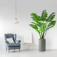 thumbnail image 1 of Artificial Tree in Modern Geometric Pattern Planter, Fake Monstera Silk Tree for Indoor and Outdoor Home Decoration - 56" Overall Tall (Plant Pot Plus Tree), 1 of 5