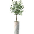 thumbnail image 1 of Artificial Tree in Modern Granite Effect Planter, Fake Eucalyptus Silk Tree for Indoor and Outdoor Home Decoration - 66" Overall Tall (Plant Pot Plus Tree), 1 of 5
