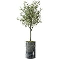 thumbnail image 1 of Artificial Tree in Modern Granite Effect Planter, Fake Olive Silk Tree for Indoor and Outdoor Home Decoration - 60" Overall Tall (Plant Pot Plus Tree), 1 of 5