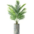 thumbnail image 1 of Artificial Tree in Modern Polygon Pattern Effect Planter, Fake Areca Tropical Palm Silk Tree for Indoor and Outdoor Home Decoration - 57" Overall Tall (Plant Pot Plus Tree), 1 of 5