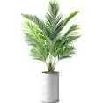 thumbnail image 1 of Artificial Tree in Modern Swirl Pattern Planter, Fake Areca Tropical Palm Silk Tree for Indoor and Outdoor Home Decoration - 57" Overall Tall (Plant Pot Plus Tree), 1 of 5