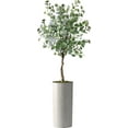 thumbnail image 1 of Artificial Tree in Modern Swirl Pattern Planter, Fake Eucalyptus Silk Tree for Indoor and Outdoor Home Decoration - 66" Overall Tall (Plant Pot Plus Tree), 1 of 5