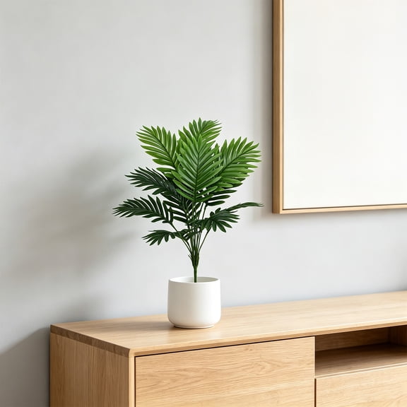 Artificial Tree Tall Potted Realistic Wooden Trunk Floor Decoration Plastic Green Plant For Living Room Corner 60cm