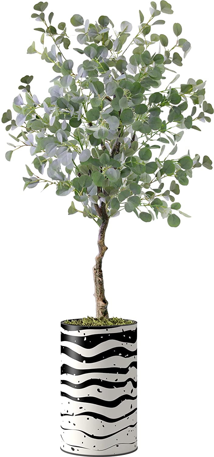 Artificial Tree in Contemporary Planter, Fake Eucalyptus Silk Tree for  Indoor and Outdoor Home Decoration - 66" Overall Tall (Plant Pot Plus Tree)  - Walmart.com