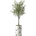 thumbnail image 1 of Artificial Tree in Geometric Pattern Planter, Fake Olive Silk Tree for Indoor and Outdoor Home Decoration - 60" Overall Tall (Plant Pot Plus Tree), 1 of 5