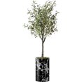 thumbnail image 1 of Artificial Tree in Modern Marble Effect Planter, Fake Olive Silk Tree for Indoor and Outdoor Home Decoration - 60" Overall Tall (Plant Pot Plus Tree), 1 of 5