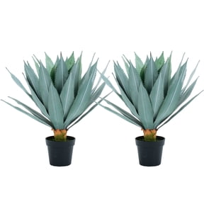 75cm Artificial Spiked Agave Plant, Faux Agave Plants Indoor Small Floor Plant Perfect for Front Porch, Patio, Indoor Outdoor Home, Office Decor 2pcs