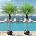 thumbnail image 1 of 8ft Artificial Phoenix Palm Tree, Faux Coconut Silk Tropical Fake Palm Plant for Indoor Outdoor Home Office Patio Bathroom Pool Coastal Decor(Set of 2), 1 of 8