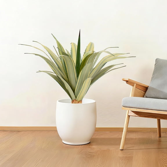 80cm Artificial Spiked Agave Plant, Faux Agave Plants Indoor Small Floor Plant Perfect for Front Porch, Patio, Indoor Outdoor Home, Office Decor 1pcs
