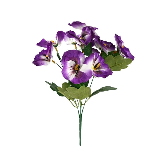 Artificial Tricolor Violet Wildflower, 5 Forks Silk Flowers for Garden and Fall Décor, Realistic Purple, White, Pink Flowers for Vases and Home/Outdoor Decoration