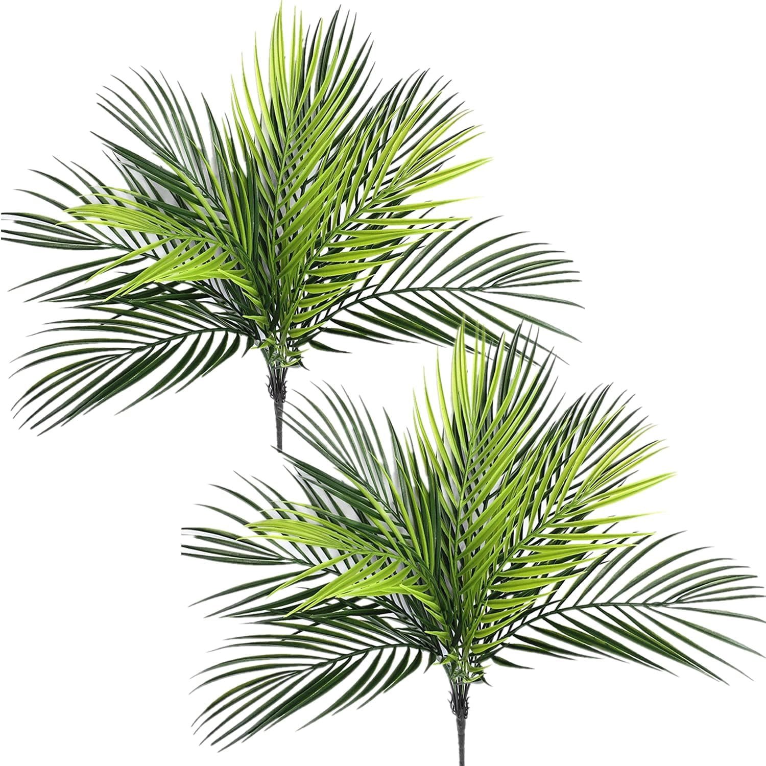 Artificial Tropical Palm Plants, Faux Plant Plastic Shrubs Fern Leaves Coconut Tree Fake Bushes for Indoor Outdoor Verandah Office Table Centerpieces Arrangements DIY Decoration