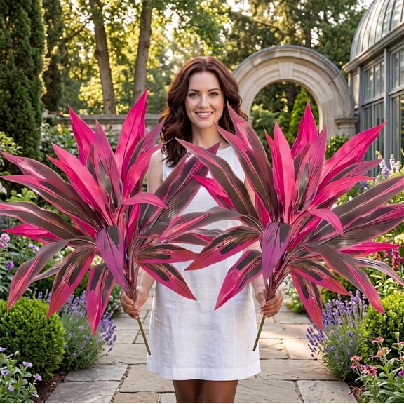 Artificial Tropical Plant UV Resistant Large Faux Plants Outdoor Fake Boston Ferns Potted Plants Realistic Agave Plastic Hostas Greenery Patio Outside Shrubs Flower Grass Front Porch Decor(4PC)