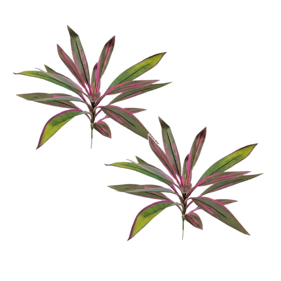 Artificial Tropical Plant UV Resistant Large Faux Plants Outdoor Fake Boston Ferns Potted Realistic Agave Plastic Greenery Patio Outside Shrubs Flower Grass Front Porch Decor (A,2pc)