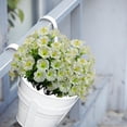 thumbnail image 1 of Artificial Trumpet Flowers with Ground Spikes for Outdoor Garden Decor, Fake Plastic Flower Stakes for Yard, Lawn, and Indoor Flower Pots, White 16 inch, 1 of 6