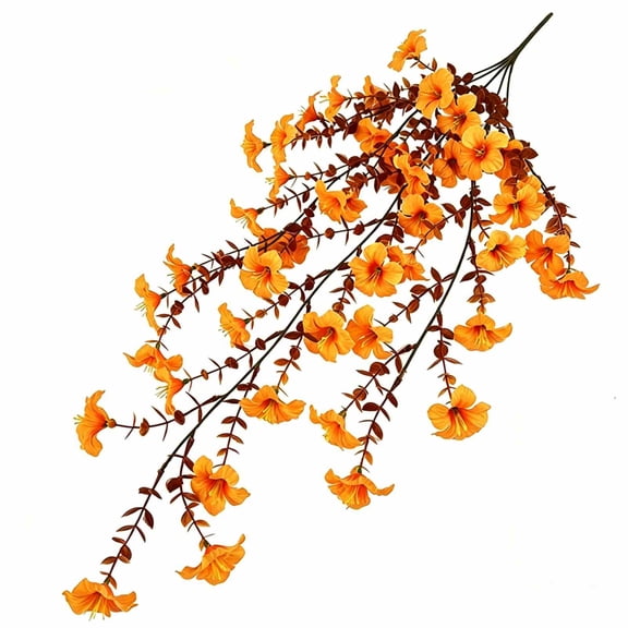 Artificial Trumpet Lily Hanging Flowers - Realistic Plastic Outdoor Courtyard Decor for Fall Wedding Party Home Wall Aisle Decorations