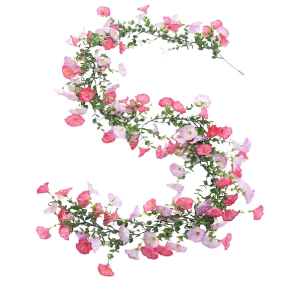 Artificial Trumpet Vine Garland, 1 Pack Faux Flower Vine For Outdoor Garden Arch Wedding Porch Decor