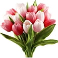 thumbnail image 1 of Artificial Tulip in Bulk for Home Kitchen Wedding Bridal Bouquet,Fake Flowers for Valentine's Day Mother's Day Easter Table Centerpieces Decorations(Large Size,Hot Pink,Real-Touch,10pcs), 1 of 5