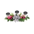 thumbnail image 1 of Artificial Tulip Candle Holder Centerpiece with Iron Stand, Faux Floral Wreath for Wedding Table Décor, Holiday Party Candle Display, Home Decoration, 1 of 5