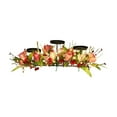 thumbnail image 1 of Artificial Tulip Table Candlestick Flowers, Spring Summer Wedding Party Valentine's Day Table Centerpieces, Decorative Floral Arrangement With 3 Built-In Holders For Dining Table, 1 of 5