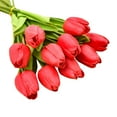 thumbnail image 1 of Artificial Tulips, Artificial Flowers for Decoration, 14 in Pu, Dining Table Decor, Home Decorations, Bright Red, 1 Bunch, Wedding Reception, 1 of 7