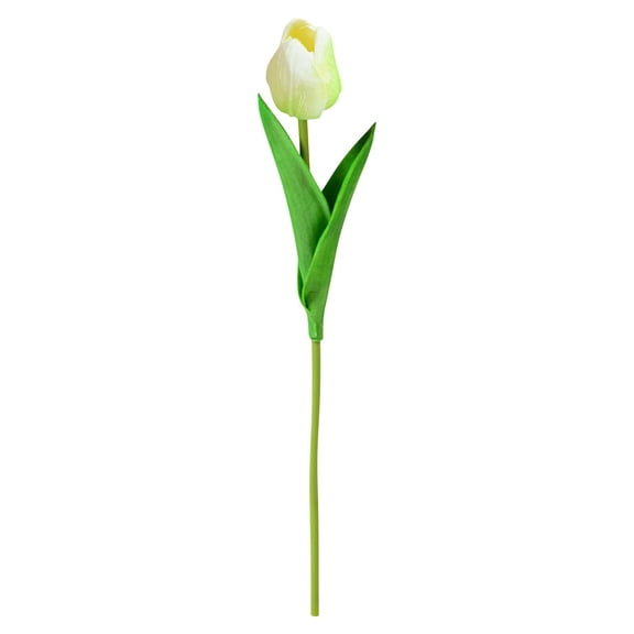 Artificial Tulips Faux Flower Bouquet for Wedding Centerpiece Vase Home Table (13X2In, 2Pcs) Light Green