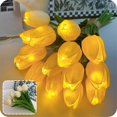 thumbnail image 1 of Artificial Tulips with Light, Set of 10 Tulips Artificial PU Flowers, Real Touch Tulip Bouquet, Flower Lamp Gifts for Mom, Battery Operated, Holiday Home Kitchen Wedding Centerpiece Decor, 1 of 8