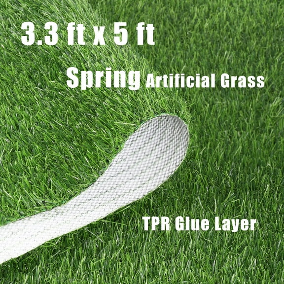 Artificial Turf,1 Inch Pile Height Artificial Grass Rug for Indoor/Outdoor Garden Lawn,Spring Grass Rug 3.3ftx5ft