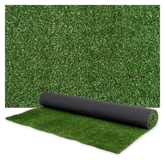 Artificial Turf 5ft x 10ft - Fake Grass Mat with Drainage - Pet & Garden Lawn Square + Green + Polypropylene + POLYETHYLENE,Polypropylene + Places
