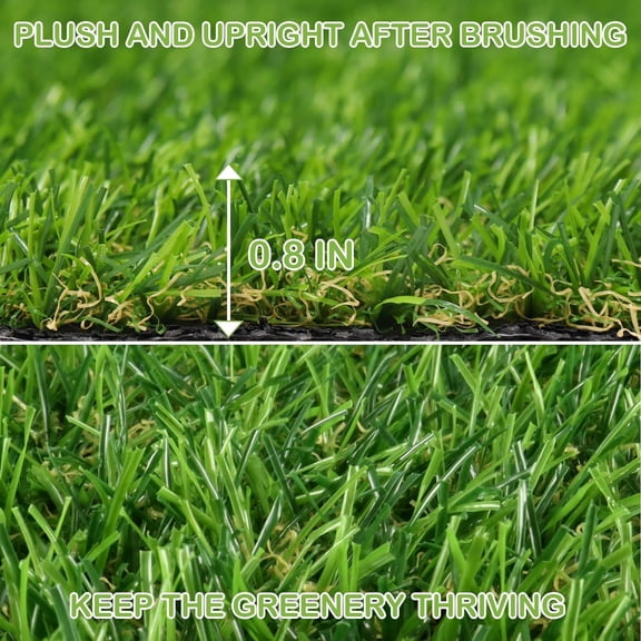 Artificial Turf Grass 4 FT 10 in × 8 FT, Realistic Fake Grass Rug with Drainage, 0.8" Height Outdoor Indoor Synthetic Grass Carpet Mat for Dogs, Balcony, , Backyard, Customized