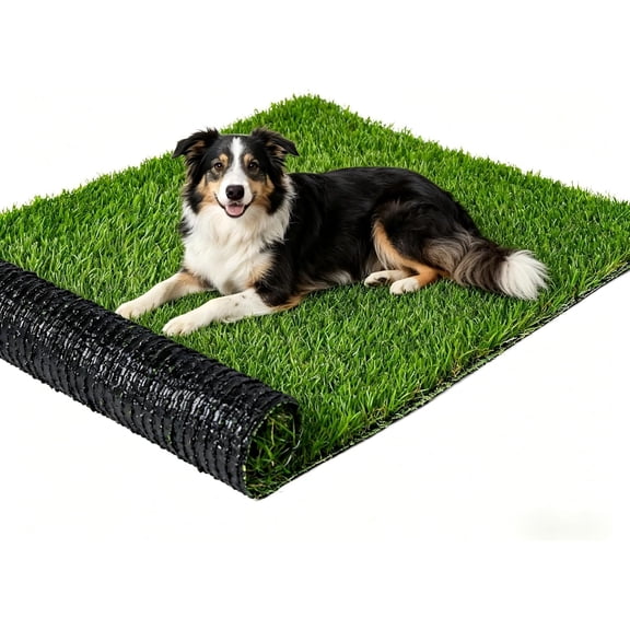 Artificial Turf Grass 4ft x 2ft Outdoor Indoor - 1.18in Thick Realistic Artificial Turf Grass Rug, Dog Pee Pad with Drainage Holes Fake Grass Mat for Pet & Garden, Green Carpet for Patio