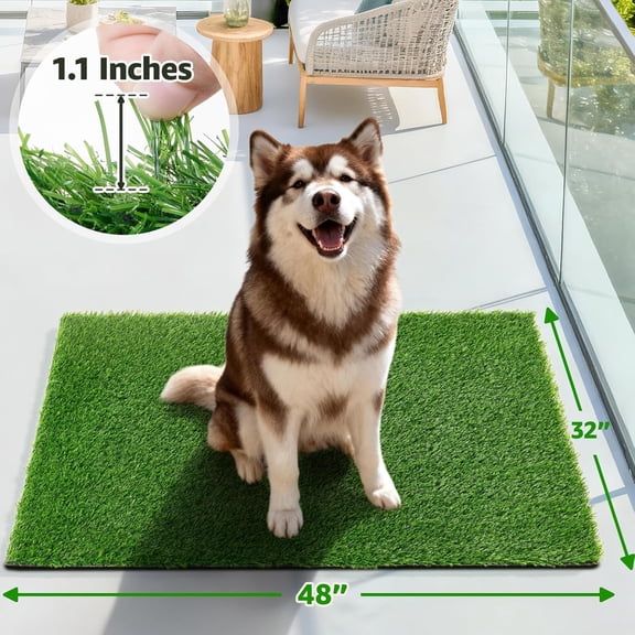 Artificial Turf Grass Outdoor: Grass Pad for Dogs Indoor Potty Training, Replacement Turf Rug for Balcony Lawn Apartment Decoration, Easy to Clean with Drainage Holes(31.5x47.3 inch)